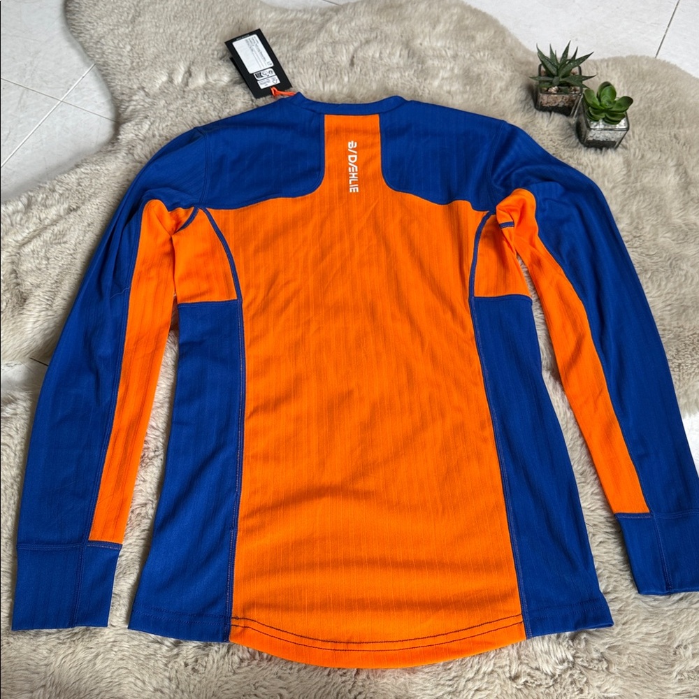 NWT Bjorn Daehlie Training Tech Long Sleeve W Medium Base Layer Blue Orange - Picture 2 of 10